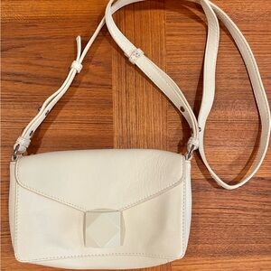 Vince Camuto Cream Leather Shoulder Bag